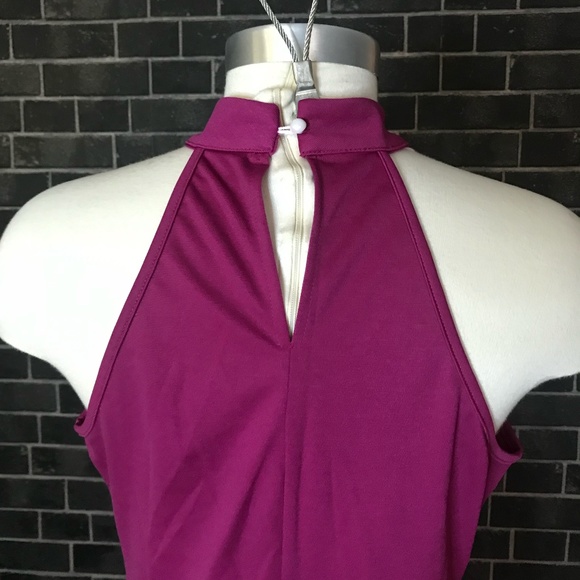 HALTER NECK LINE, HIGH LOW MIDI DRESS - Picture 6 of 10